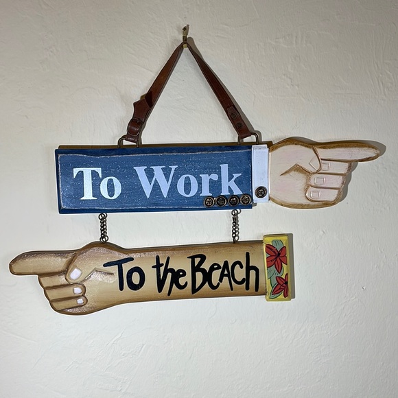 Other - Decor Work Beach Wooden Hanging Sign